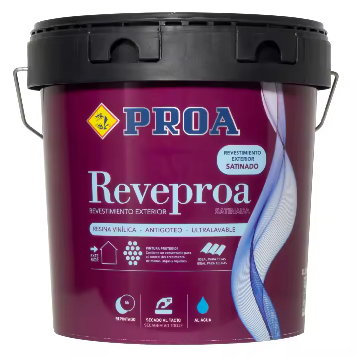 Pintura plástica satinada PROA antimoho Rosa 4 Litros - 1