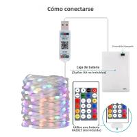Cadena De Luces LED RGBIC Bluetooth Con Batería Operada Dreamcolor Smart Fairy Luz Para El Hogar Autónoma Y Decorativa - details 2