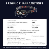 Linterna Frontal De Pesca LED Alta Potencia Multifuncional Carga Type-C Luz Fuerte Alcance Largo Recarga Inducción - details 2