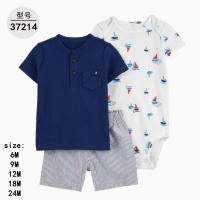 Nueva ropa infantil de verano para niños, bebés y niños pequeños, pantalones cortos de manga corta, camisetas, trajes de tres piezas. - details 6