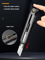 Cuchillo De Papel Deli Black Sk2 Con Botón De Presión Y Corte Automático De Alta Calidad Herramienta De Oficina Y Estación De Trabajo Con Hoja De Acero Carbono 3 Estilos - details 2