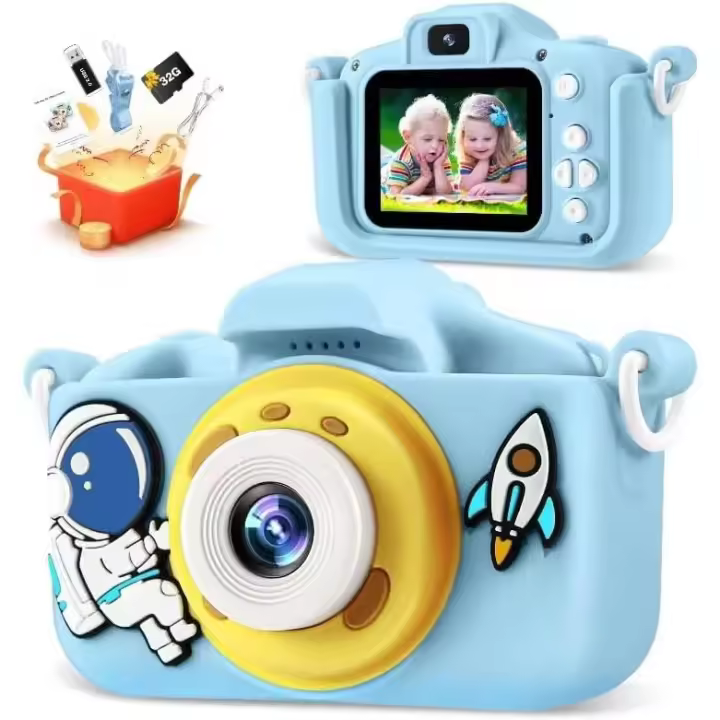 Camara Fotos Infantil 48MP y 1080P HD Digital Selfie Video Cámara para 3-12 Años Niños y Niños, 2,1 "Pantalla IPS with 32GB SD Card Cámara Digital para Niños Cumpleaños Navidad - 1
