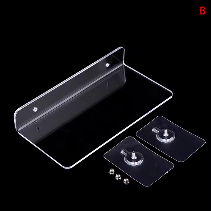 Estante De Almacenamiento Transparente Para Cocina Y Baño Soporte De Pared Perforación Libre Panel Laminado Monolíneo Montado En Pared Material De Acrílico - 1
