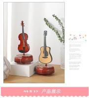Caja De Música Giratoria Con Guitarra Y Violín Regalo De Cumpleaños Para Niñas Decoración Creativa Para El Salón - details 3
