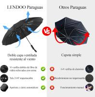 16 Varillas Antitormentas, Gran Paraguas Ajustable with Automática Apertura, en Prueba de Viento, Parasol Anti-UV - details 0