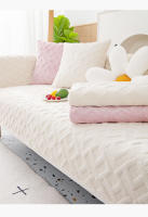 Cubierta De Sofá De Veludo Lechoso Para Otoño E Invierno Terciopelo Grueso Fundas Protectoras De Muebles Para Sala De Estar Estilo Sólido Tamaño Variado - details 12