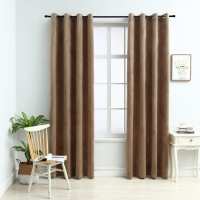 vidaXL Cortinas Opacas con Anillas 2 Piezas Terciopelo 140x225cm Color Azul oscuro,  Antracita,  Rosa antiguo y mas - details 4