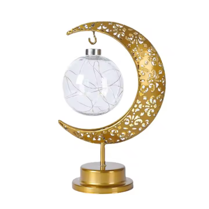 Lámpara lunar Encantada, lámpara de Luna LED Colgrando Estrella lámpara de mesa con Pilas Luz de noche de Luna Mágica para dormitorio Fiesta Romántica Vacaciones frío Wh - 1