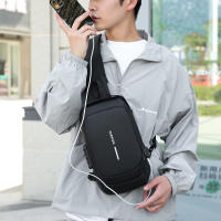 Bolso De Hombro Para Hombre Con USB Multifuncional Antirrobo Cruzado Viaje Sling Bolsa De Pecho Estilo Casual Tote Unisex - details 1