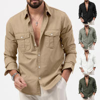 Camisa De Manga Larga Para Hombre Retro Tiki Color Sólido Fitness Harajuku Calle Alta Calidad Moda Running Fitness Otoño - details 1