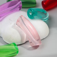 15pcs Cuentas De Acrílico Colores Variados Tubo De Bambú Grueso 11mm Codo Transparente Para Creación De Joyería Pulseras Y Collares DIY - details 5