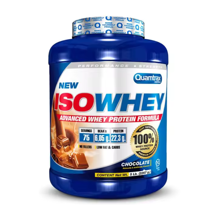 Quamtrax Nutrition - Iso Whey - Proteínas de Suero de Leche Aislado - con sabor a Chocolate 2.27kg - 1