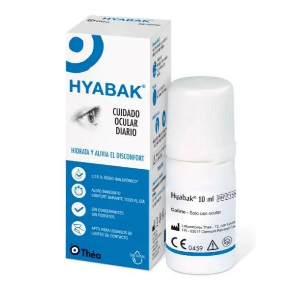 Hyabak Cuidado Ocular Diario 10ML - Solución Thea Laboratorios Estéril Hialuronato Sódico 0,15% - 1
