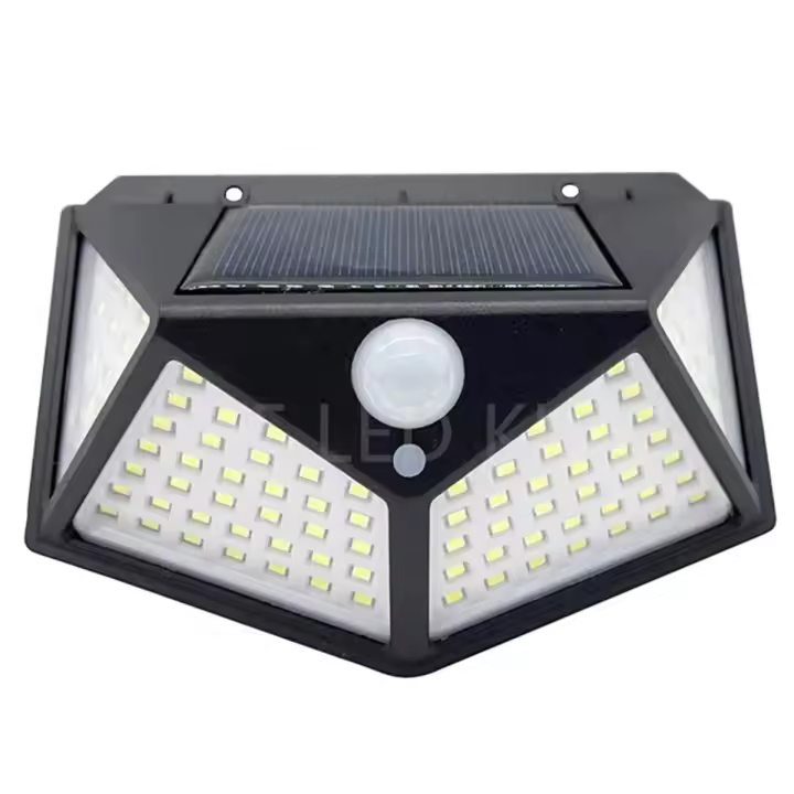 Luz Solar Exterior Con Sensor De Movimiento 100LEDs IP65 Impermeable Tres Modos Iluminación Para Jardín Garage Eave Luz Nocturna - 1