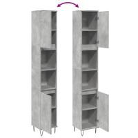 vidaXL Armario de baño madera contrachapada gris hormigón 30x30x190 cm - details 4