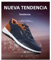 Zapatos De Hombre Impermeables Para Primavera Y Otoño Tenis De Cuero Deportivos Antideslizantes Suela De Goma Para Caminar Y Deporte - details 1