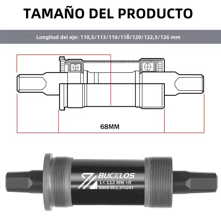 BUCKLOS Bisagra De Bicicleta Para MTB Y E-Bike Compatible Con BB68 BB80 BB90 BB100 BB110 BB120 Pieza De Juego De Pedales De Acero - 1