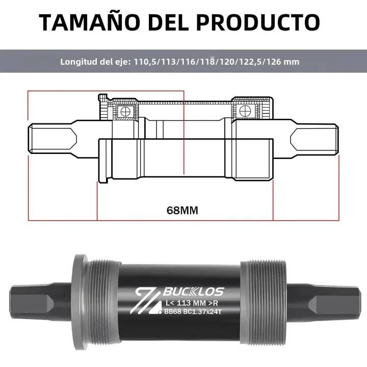 BUCKLOS Bisagra De Bicicleta Para MTB Y E-Bike Compatible Con BB68 BB80 BB90 BB100 BB110 BB120 Pieza De Juego De Pedales De Acero - 1