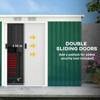 Outsunny Cobertizo de Jardín 280x130x172 cm Base de 3,2 m² Caseta de Exterior Metálica para Almacenamiento de Herramientas con 2 Puertas Correderas y 2 Orificios de Ventilación - details 9