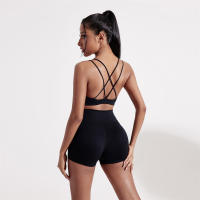Sudadera Deportiva Para Mujer En Color Sólido Resistente Al Choque Y Suave Con Almohadillas De Pecho Para Fitness Running Yoga Transpirable De Nylon Y Spandex - details 3