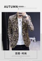 Chaleco De Moda Para Hombre Estampado De Leopardo Estilo Británico Casual Slim Para Bodas Y Trabajo Cierre Único Largo Completo - details 1