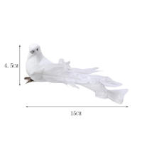 Pájaros Artificiales De Pluma De Espuma Blanca Doves Mini Decoración De Pájaros Para El Jardín Y Artesanía - details 13