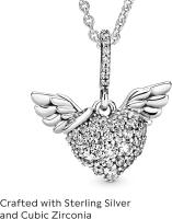 PANDORA Pasiones Colección de Plata de Ley con diseño de corazón y Alas, Comes con embalaje de Caja De Regno original. - details 2