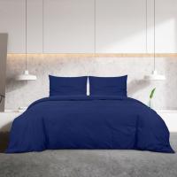vidaXL Juego de funda nórdica algodón azul 200x200 cm - details 2