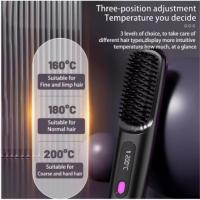 Cargador de pelo recto 2 en 1, enderezador portátil, portátil, rizador Caliente, Carga USB (Negro) - details 2
