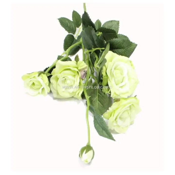 Ramo de 5 Rosas de Tela para Decoración de Interiores - 1