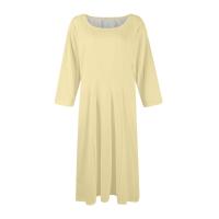 Vestido Largo De Manga Larga Para Mujer Casual Suéter Con Bolsillos Estilo Swing Suelto Cuello Redondo Color Sólido Vestido Robe - details 41