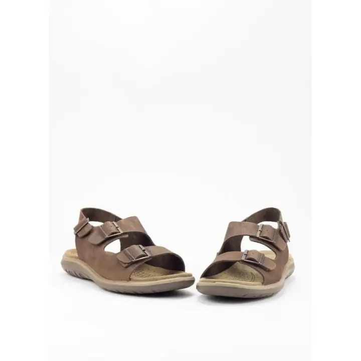 Sandalia de Piel con Hebilla para Hombre en Color Marrón - 1