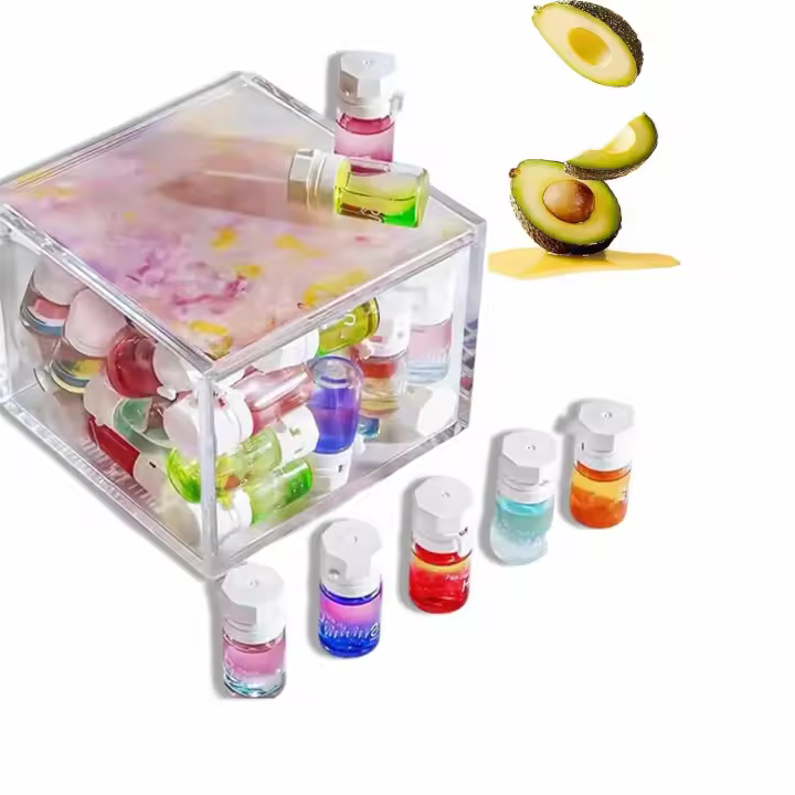 Perfume y aceite capilar 2 en 1: aguacate y camelia, nutritivo para cabello encrespado. Mini set de perfume y aceite capilar para restaurar el cabello seco, encrespado y dañado (40 unidades). - 1