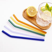 Juego De 8 Pajillas De Vidrio Borosilicato Alto Reutilizables Multicolor Ecológicas Para Cocktail Smoothie Té Con Bulbos - details 6