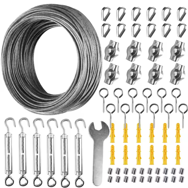 Kit De Cable De Acero Inoxidable Para Jardín 2/15/35M Con PVC Cubierta Para Sails De Sombrilla Herramienta De Trellis Para Tendas De Sombrilla - 1