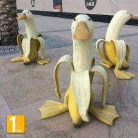 Estatua Creativa De Jardín DUCK Banana Figura De Banano Pelado Para Arte De Jardín Exterior Ornamento Para Escritorio Del Hogar O Jardín - details 6