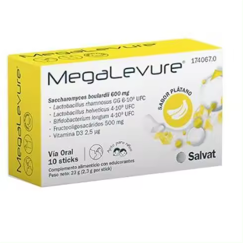 Salvat MEGALEVURE 10 STICKS SABOR PLATANO Complemento Alimenticio - 1