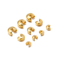 50pcs Cerraduras De Acero Inoxidable De Color Oro Para Joyería DIY Tamaño 2mm 3mm 4mm Con Agujero Grande Cubiertas De Bolas - details 5