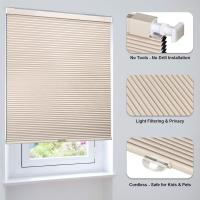 Cordless Cellular Shades No Tools No Drill Blackout Black Out Polyester Cellular Blinds for Window Size 20'' W x 48'' H, Soft Cream - details 0