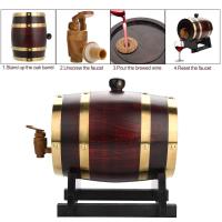 Barrel De Madera Para Whiskey 3L Vintage Oak Tap Dispenser Para Ron Vino Cerveza Herramientas De Cervecería Barra Ecológico Reutilizable - details 0