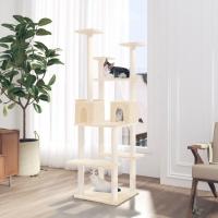 vidaXL Rascador para gatos con postes de sisal 167 cm Color Crema,  Gris claro,  Gris oscuro y mas - details 0