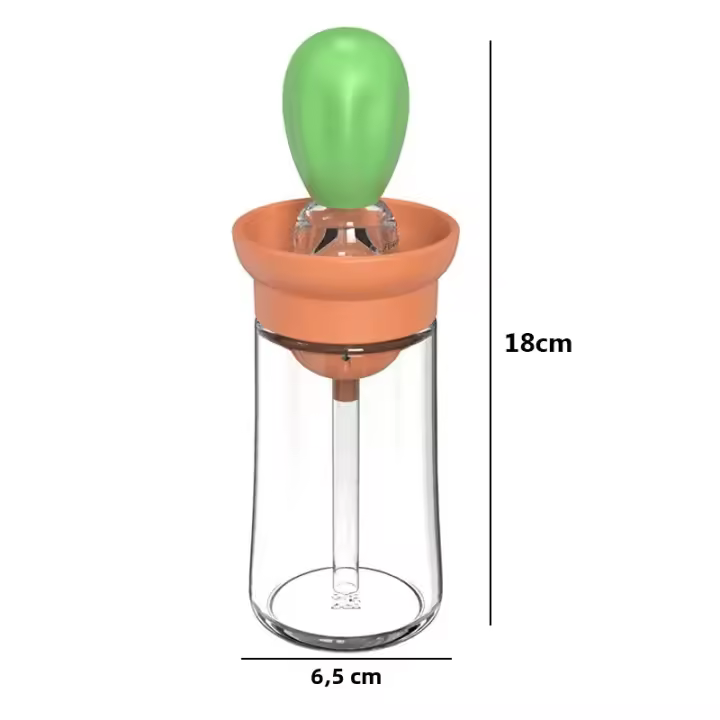 MOV-Botella De Aceite Portátil Para Cocina Con Cepillo De Silicona Y Medidor Cuantitativo Dispensador De Aceite Para Barbacoa Y Hornear Resistente Al Calor Y Fácil De Limpiar - 1