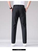 Pantalones Casuales Para Hombre Verano Ultrafino Seda De Hielo Delgados Rectos Negros Grises Pantalones De Negocios Rapidos Secados - details 6