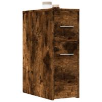 vidaXL Armario de baño estrecho con ruedas madera en color Roble ahumado/Marrón roble/Negro y más | almacenamiento funcional diseño moderno para baño dormitorio sala - details 0