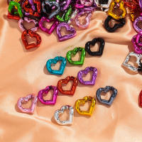 30pcs Bolas De Corazón De Acrílico Metálico Para Creación De Joyas DIY Tamaños 21x19MM Accesorios Para Pulseras Collares Y Aretes - details 1