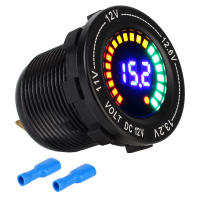 Voltímetro LED De Aluminio Para Motocicleta Y Automóvil Con Pantalla Digital Colorida DC 12V Universal Para Toyota Honda Nissan Y Más - details 2
