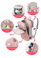 Mochila De Viaje Para Mujer Impermeable Con USB Capacidad Para Laptop Bolsa De Zapatillas Con Correa De Equipaje XA337C - details 6