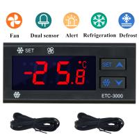 Controlador De Temperatura ETC-3000 Termómetro Digital Regulador Mini Termostato Con Doble Sensor NTC Para Refrigerador 220V - details 0