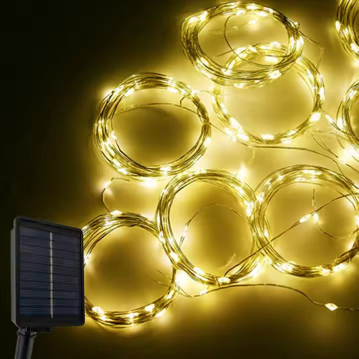 Luz De Tejado De Hilo De Cobre Solar LED Para Decoración De Jardín Y Fiesta De Boda Navidad Calidad Superior Tamaños Variados - 1