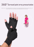 GOBYGO Guantes De Fitness Antideslizantes Mitad De Dedo Fibra De Cobre Compresión Para Enfermería Deporte Al Aire Libre Conducción Ciclismo Pesca Talla S/M/L/XL Negro - details 6